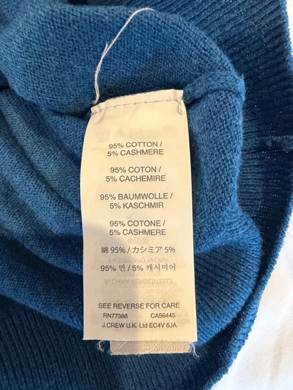 J. Crew Men’s Teal V-Neck Sweater